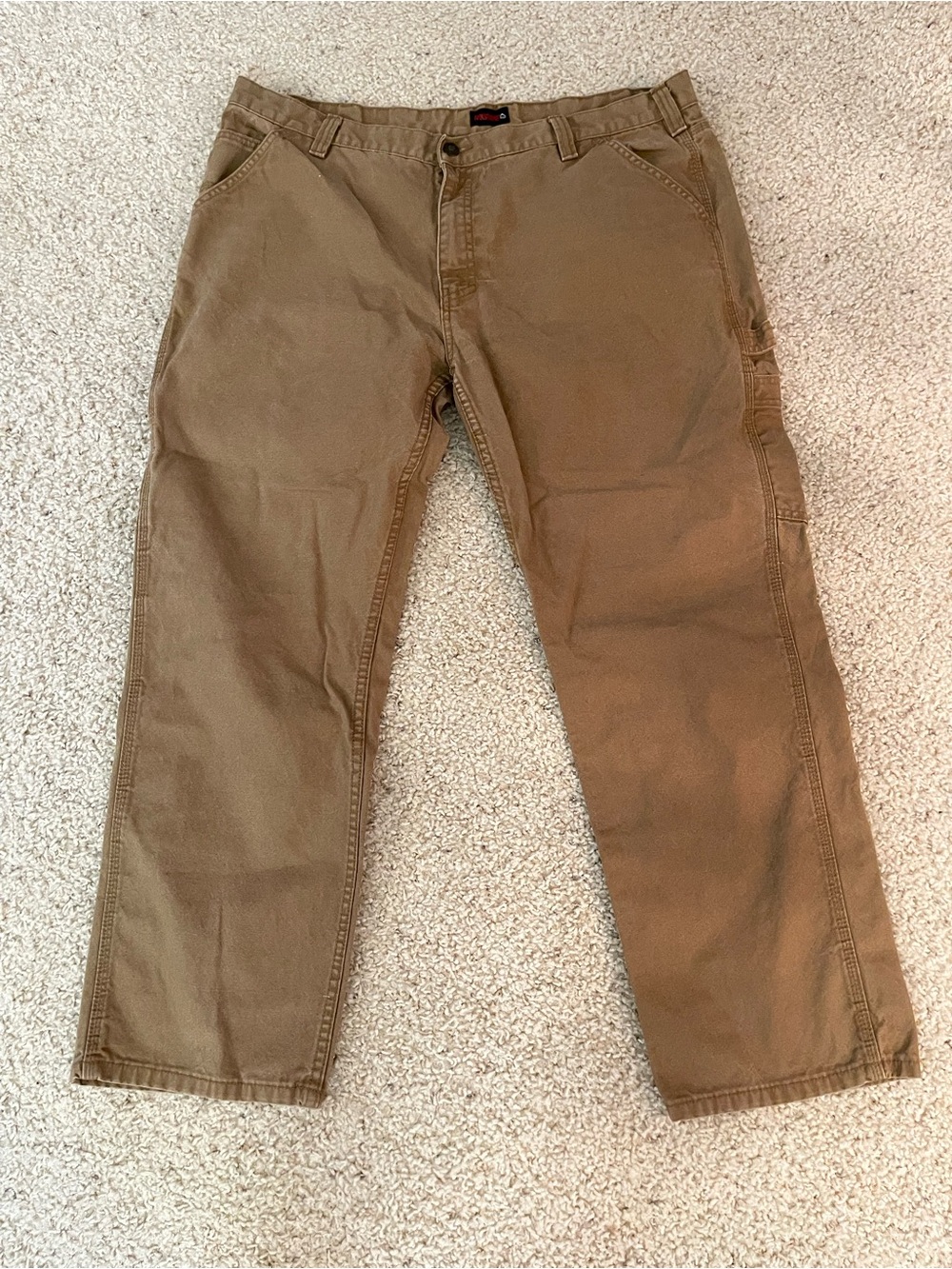 Wolverine 42/32 Carpenter Pants Utility Duck Canvas Khaki Actual W42 L31 Rise 12